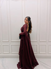 STYLIST FOX GEORGETTE FABRIC WINE COLOR  LEHENGHA CHOLI